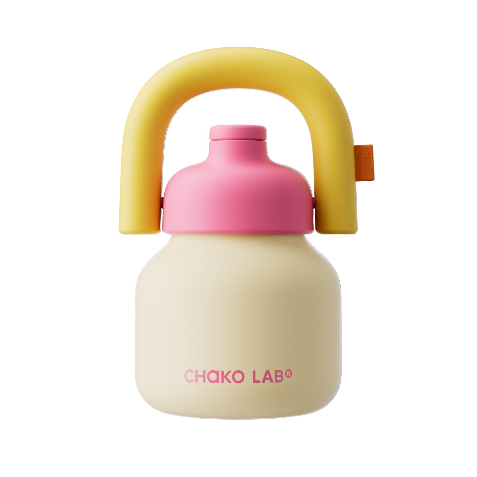 CHAKO LAB Water Bottle with Straw and Carry Handle | Wide Mouth vacuum insulated stainless steel Bottles | Reusable, leak-proof and BPA-free | 33oz(Green&Orange)